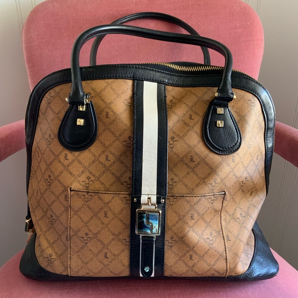 L.A.M.B. by Gwen Stefani Tan and Black Satchel